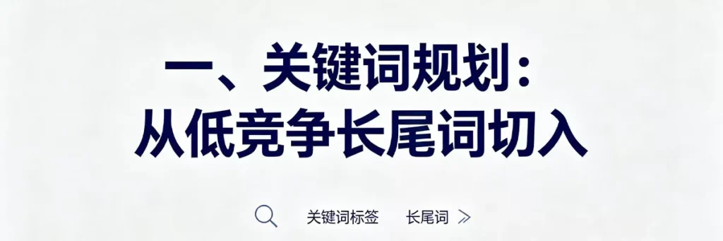 新站该怎么做 SEO:从低竞争长尾词切入关键词规划,避开头部大站锋芒获取初期流量