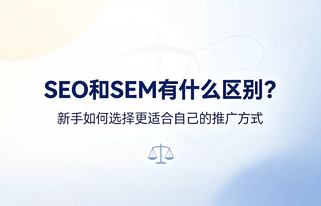 SEO和SEM有什么区别：免费自然排名与付费广告的核心差异对比，新手推广方式选择指南，长期投资与短期见效如何权衡